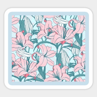 Pink Light Summer Lillies Sticker